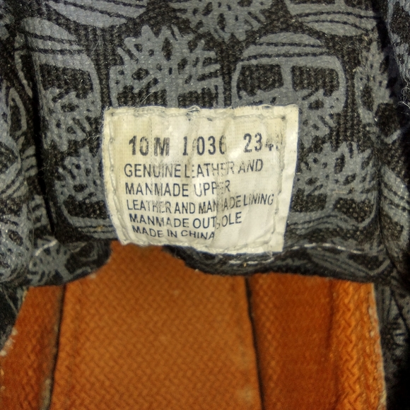 Rare Timberland Roll Top 6 Inch Black Smooth Leather Boots Timberland Fabric Top - Picture 13 of 13